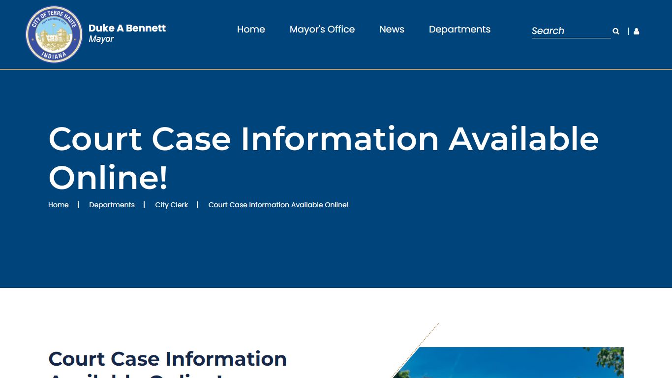 Court Case Information Available Online! — City of Terre ...